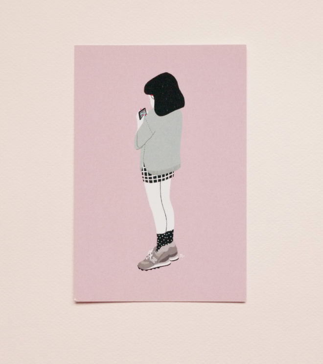 Postcard - Phone Girl
