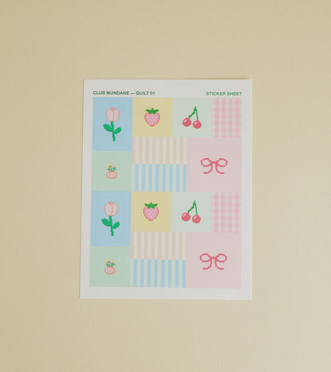 Club Mundane Sticker Sheet - Quilt 01