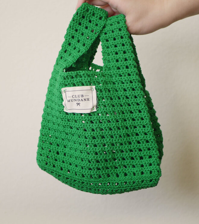 Club Mundane Mini Crocheted Tote Bag - Green